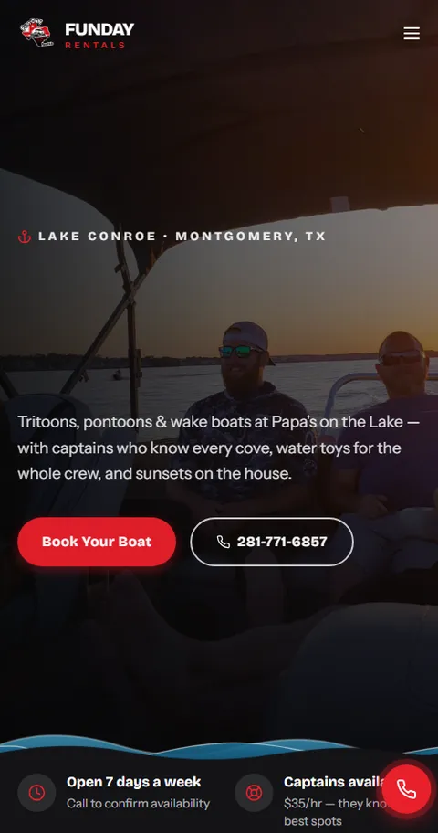 Funday Rentals mobile site