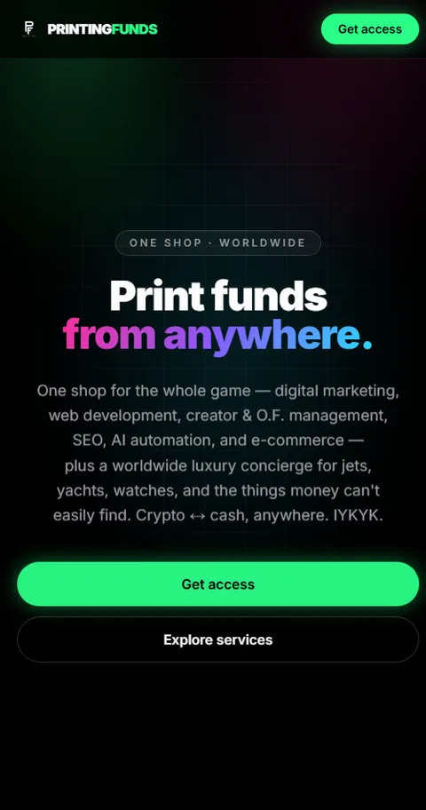 PrintingFunds mobile site